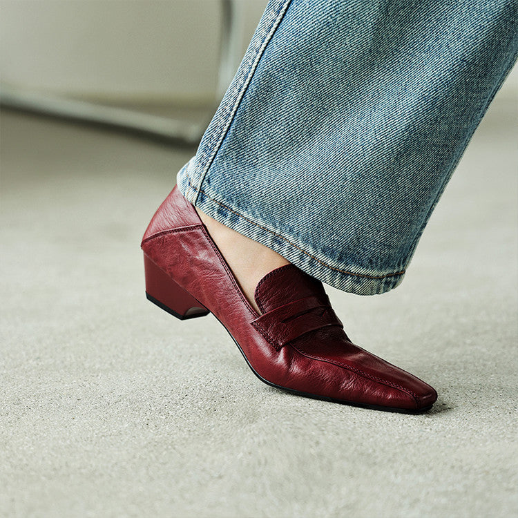 Women's Style Square Toe Vintage Temperament Commute Mary Women's Fashion Shoes