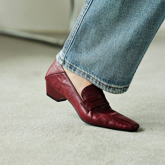 Women's Style Square Toe Vintage Temperament Commute Mary Women's Fashion Shoes