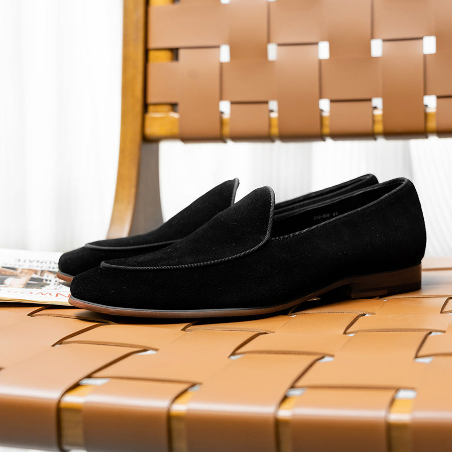 Men's Suede Flat Slip-on Pointed Soft Surface Loafers/doug Shoes