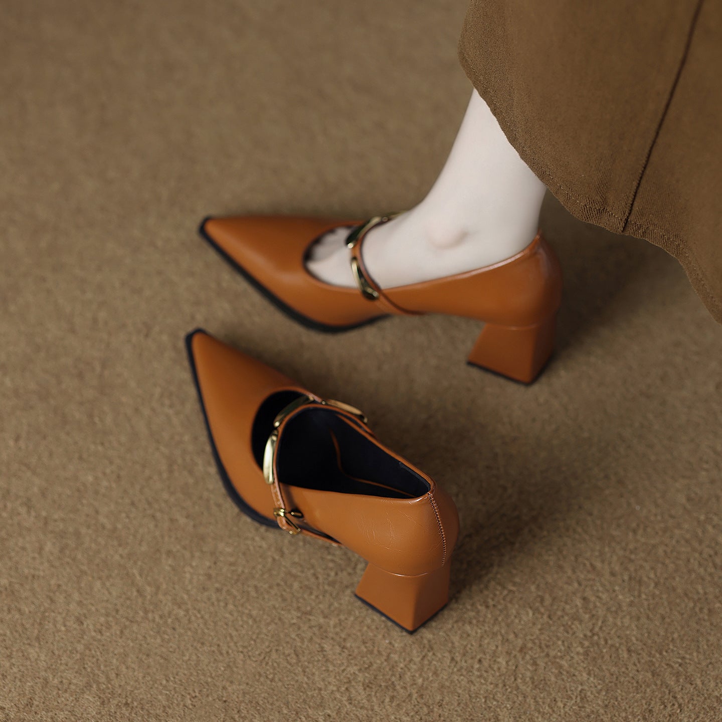 Women's Sheepskin High-grade Shallow Mouth Pumps Not Tired Feet High Women's Fashion Shoes