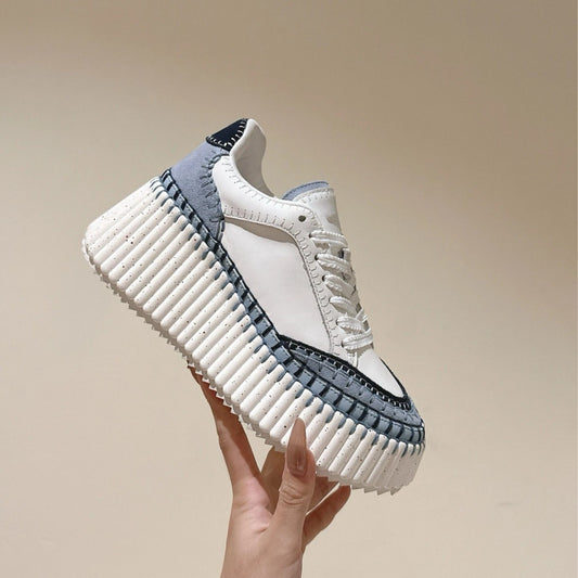 Women's Platform Elevator Wild Biscuit Shape Round Women's Casual Shoes