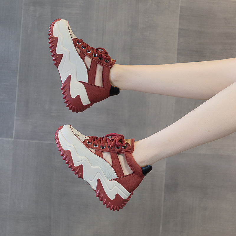 Women's Summer Fashion Retro Lightweight Height Increasing Women's Casual Shoes