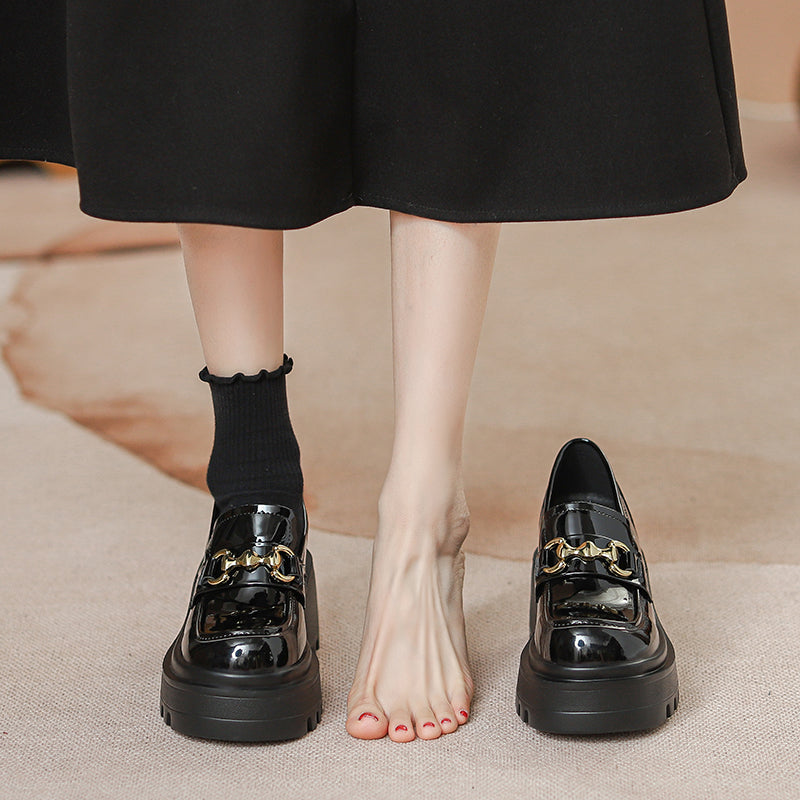 Women's Platform Patent One Pedal British Small Heels