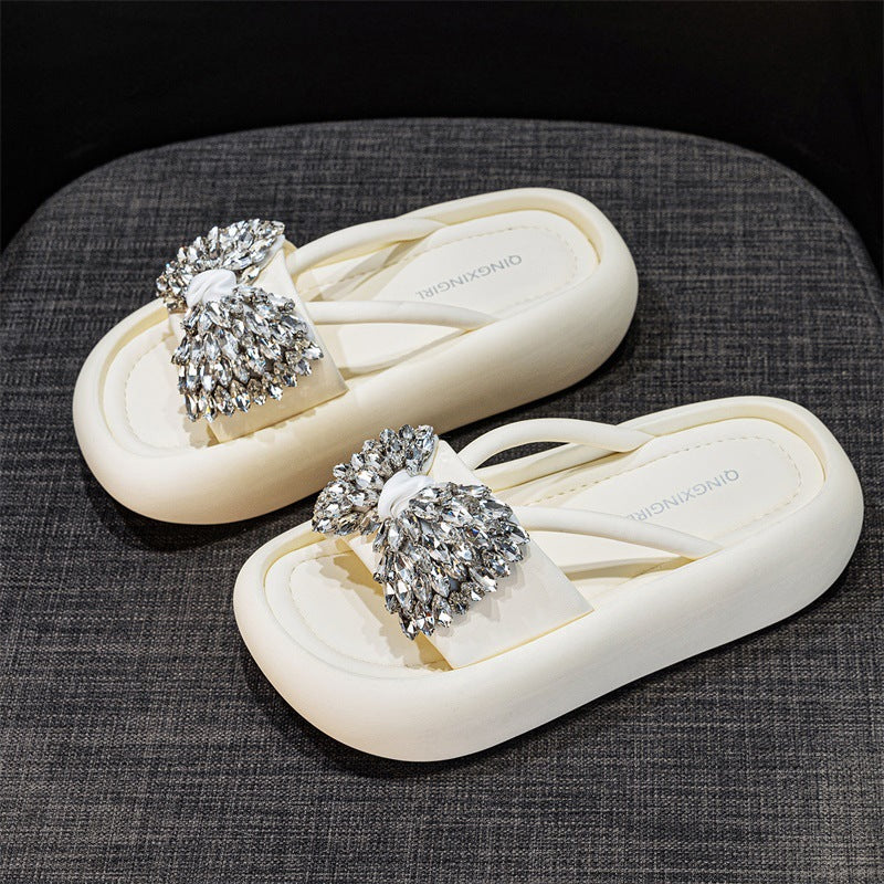 Women's Version Thick Bottom For Outdoors Breathable Height Increasing Leisure Slippers