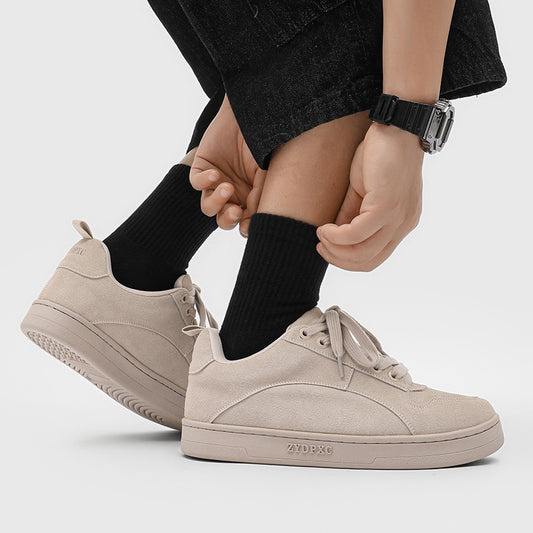 Women's & Men's High Version Platform Board Suede Matte Men's Casual Leather Shoes