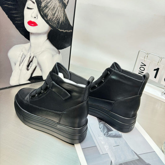 Women's Inner Height Increasing Black Small Tall Women's Shoes