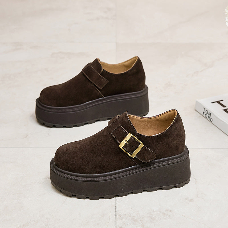 Platform Peas Fleece-lined Big Toe Pumps Loafers