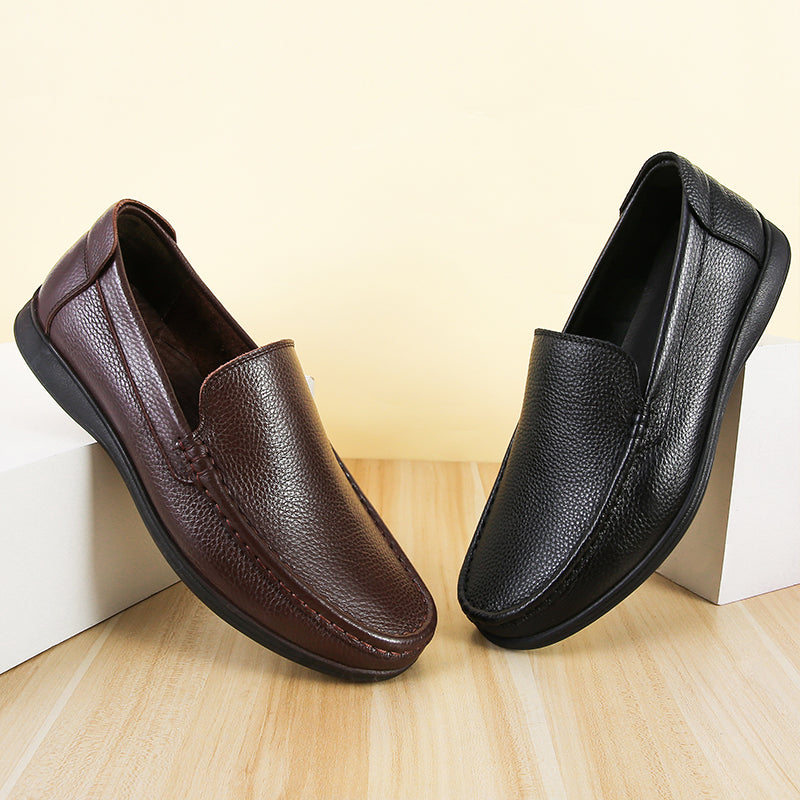 Men's Father Male Soft Man Breathable Slip Leather Shoes