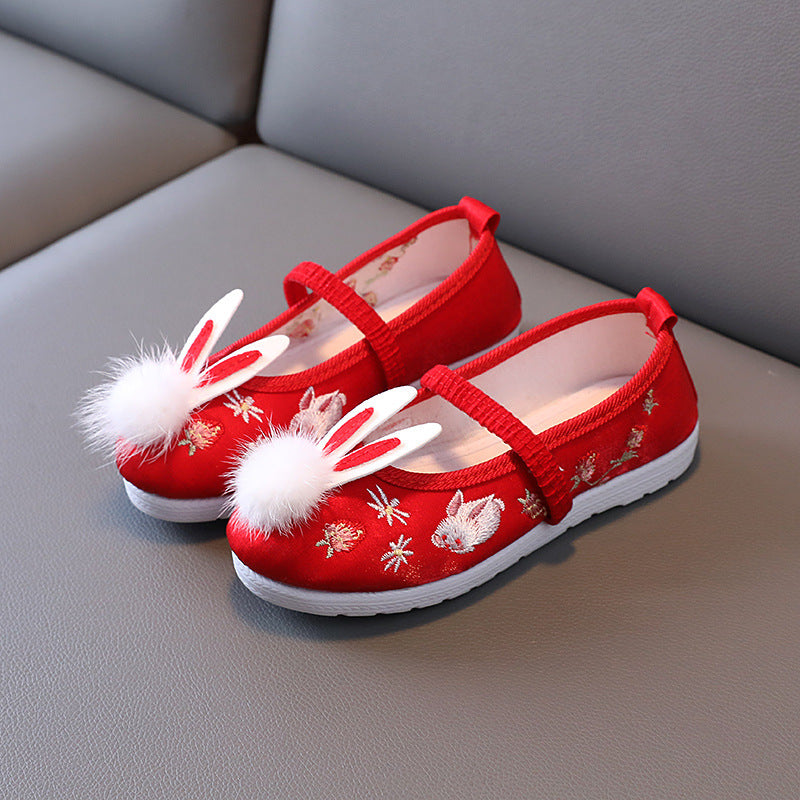 Children's Ancient Costume Embroidered Ethnic Style Chinese Kid's Shoes