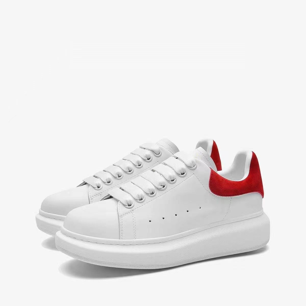 Women's White Platform Heightened Genuine Couple Sneakers