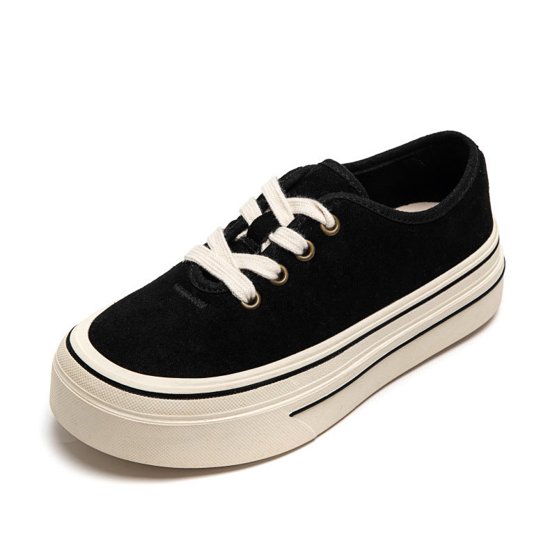 Women's Thick-soled Matte Sports Increased Round Toe Women's Casual Shoes