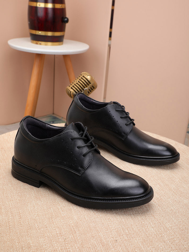 Men's Bridegroom Height Increasing Insole Breathable Soft Leather Shoes