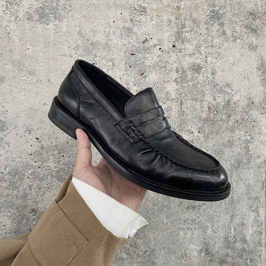 Italy Imported Calf Skin One Pedal Men's Casual Leather Shoes