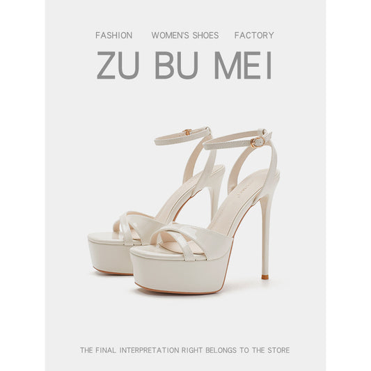 Sexy Open Toe Waterproof Platform Female Square Stiletto Not Sandals
