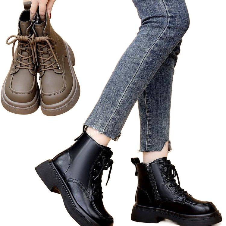 Women's & Men's Martin Cotton Mid British Style Fashion Women's Leather Boots