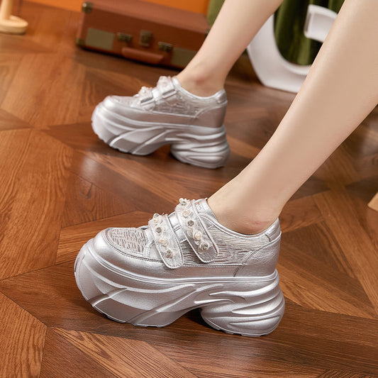 Women's White Summer Breathable Mesh Fashionable Small Women's Casual Shoes