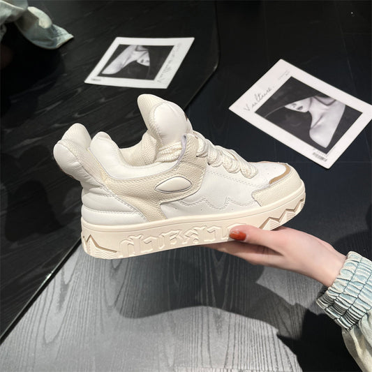 Women's Little Devil Tail Puff White Comfortable Board Sneakers
