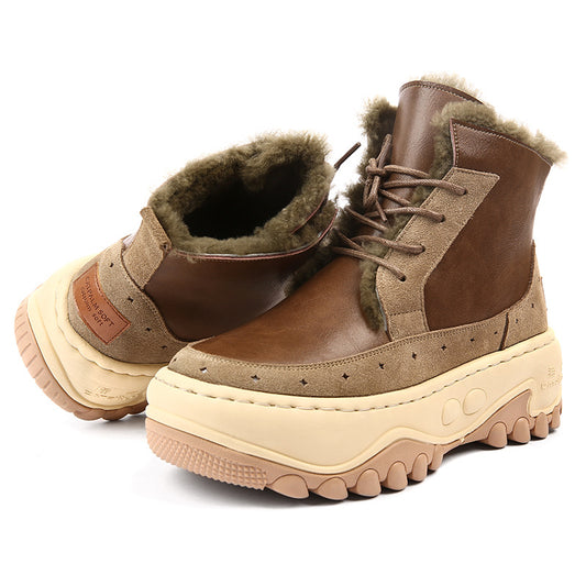 Women's Warm Platform Ankle Female Winter With Snow Boots