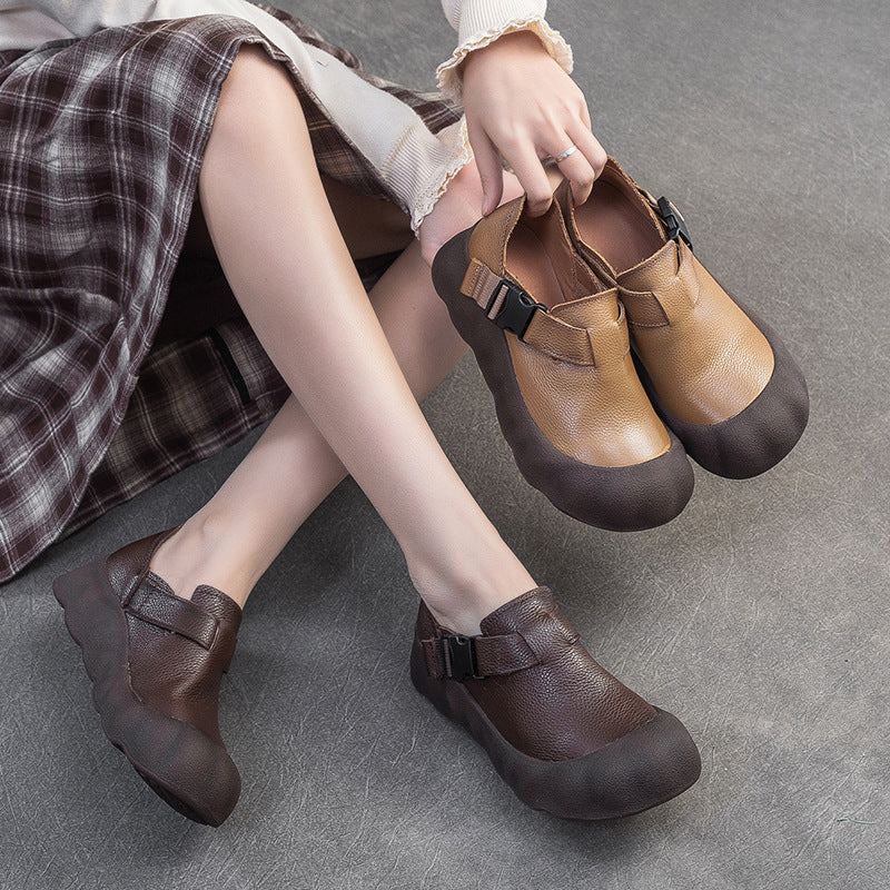 Shu Retro Soft Mother Buckle Comfortable Pumps Fashion Fashionable Women's Casual Shoes