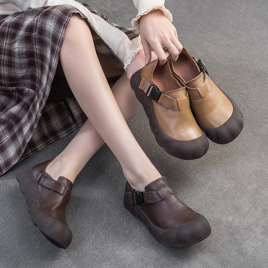 Shu Retro Soft Mother Buckle Comfortable Pumps Fashion Fashionable Women's Casual Shoes