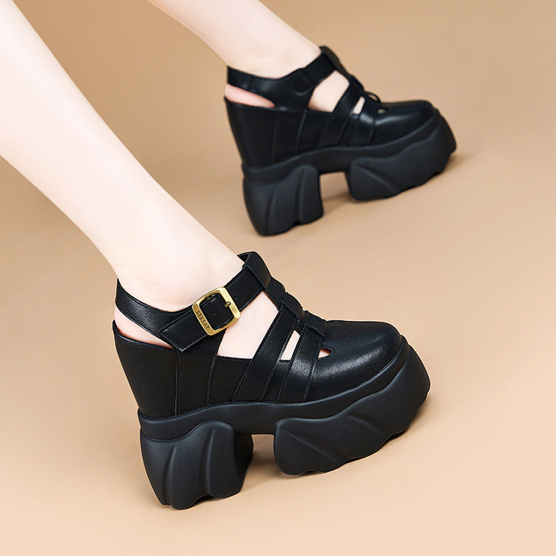Women's Super Height Increasing Insole Closed Toe Roman Summer Men's Shoes