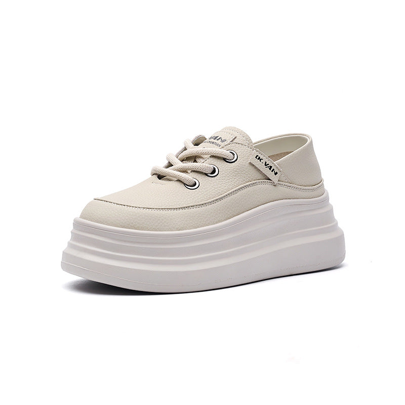 Women's Genuine Platform White Height Increasing Insole Casual Shoes