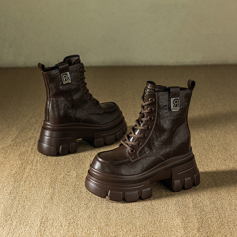 Women's Martin Elevator Small Platform Ankle Retro Easy Women's Casual Shoes