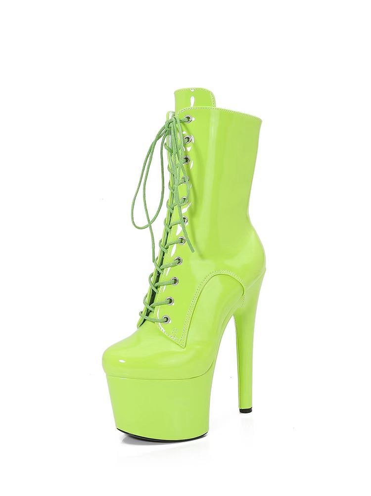 Cm Catwalk Show Nightclub Pole Dancing Super High Stage Women's Leather Boots