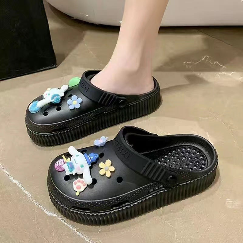 Beach Cartoon Cute Platform Two-way Summer Women's Shoes