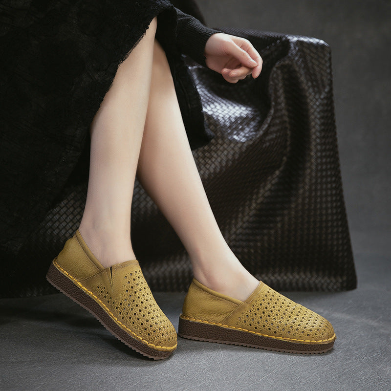 Women's Hollow Breathable Soft Bottom Surface Slip-on Pumps First Layer Men's Shoes