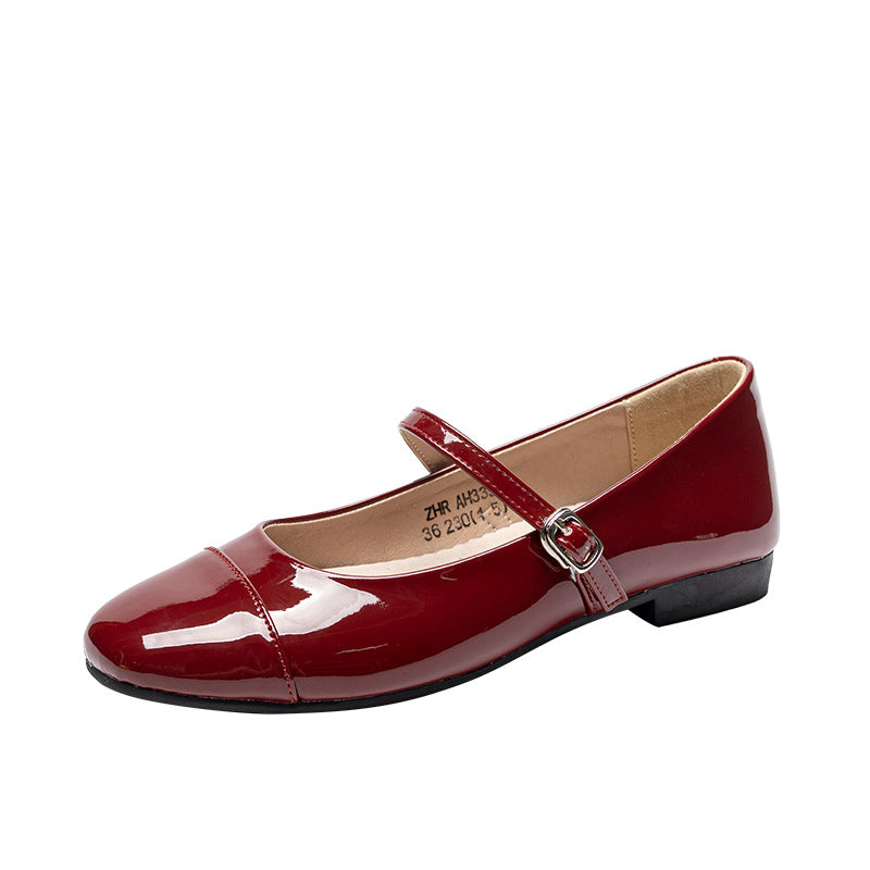 Women's Style Fashionable Mary Jane Korean Shiny Casual Shoes