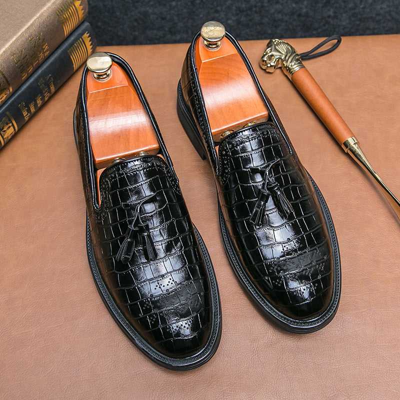 Plus Size Nightclub Fashion Hairstylist Tassel Leather Shoes