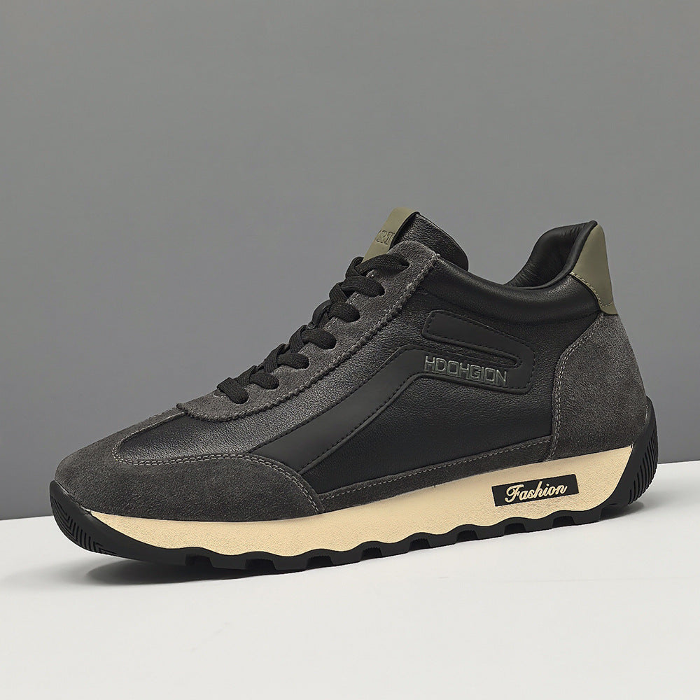 Men's Cowhide Board Fashion Genuine Versatile Plus Casual Shoes