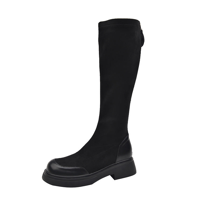 Women's Elastic Skinny Thick Leg Big Tube Boots