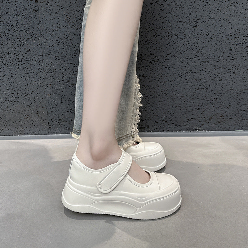 Women's Small Genuine Thick Bottom Mary Jane Women's Fashion Shoes