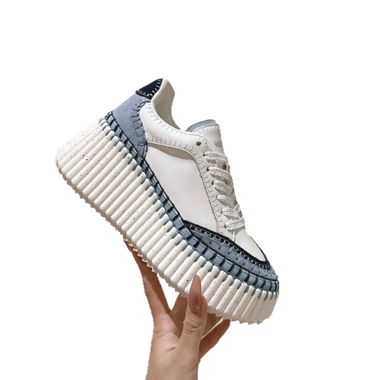 Women's Bottom Little Gospel Platform Fashion Round Toe Lace Women's Sports Shoes
