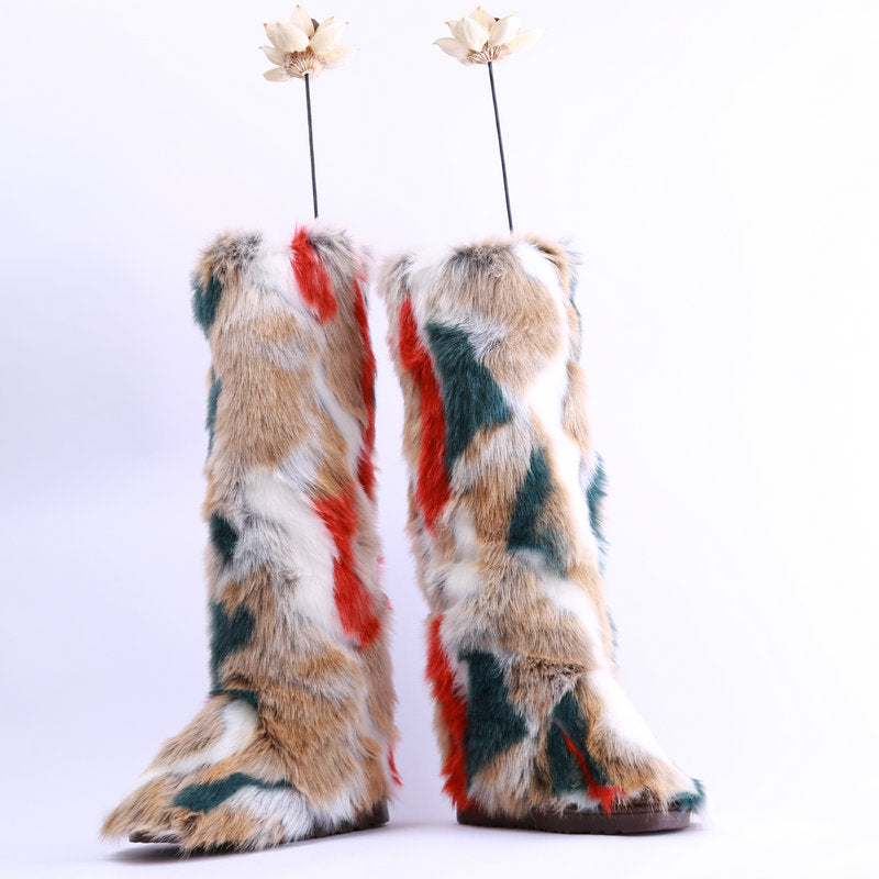Women's Over The Knee Female Fleece-lined Winter Snow Boots