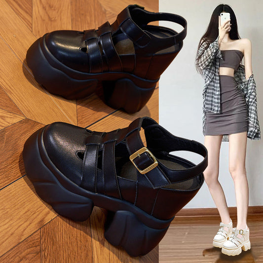 Women's Super Height Increasing Insole Closed Toe Roman Summer Men's Shoes