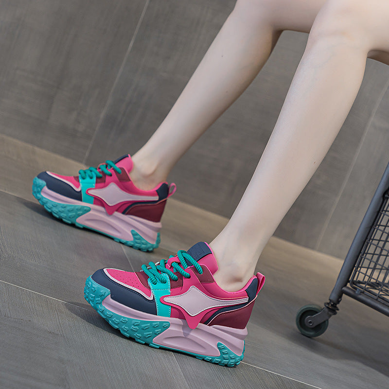 Women's Dad Autumn Korean Platform Height Increasing Insole Versatile Fashion Men's Shoes