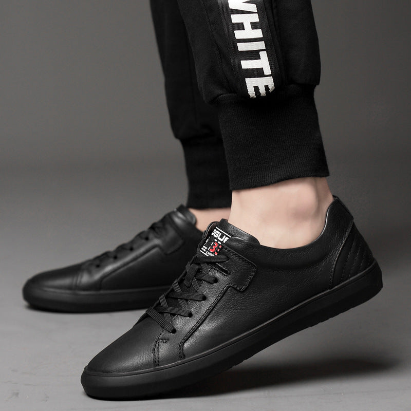 Men's Top Layer Cowhide Autumn White Low Sneakers