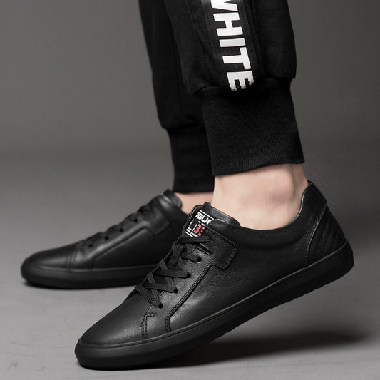 Men's Top Layer Cowhide Autumn White Low Sneakers