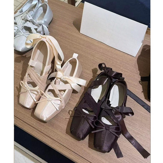 Women's Style Ballet Female Square Toe Mary Women's Casual Shoes
