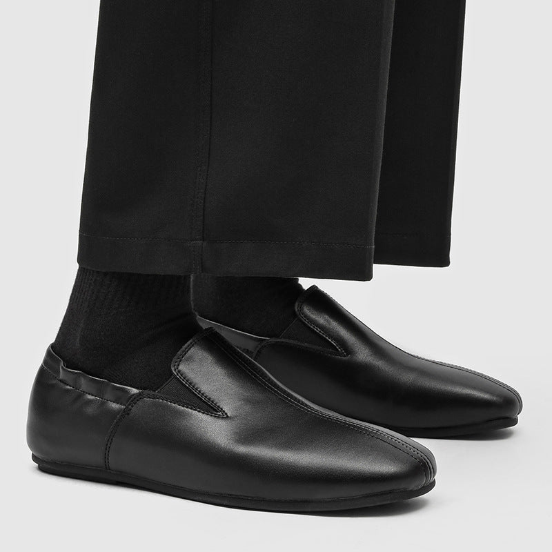Men's Slip-on Commuter British Flat Toe Derby Loafers/doug Shoes