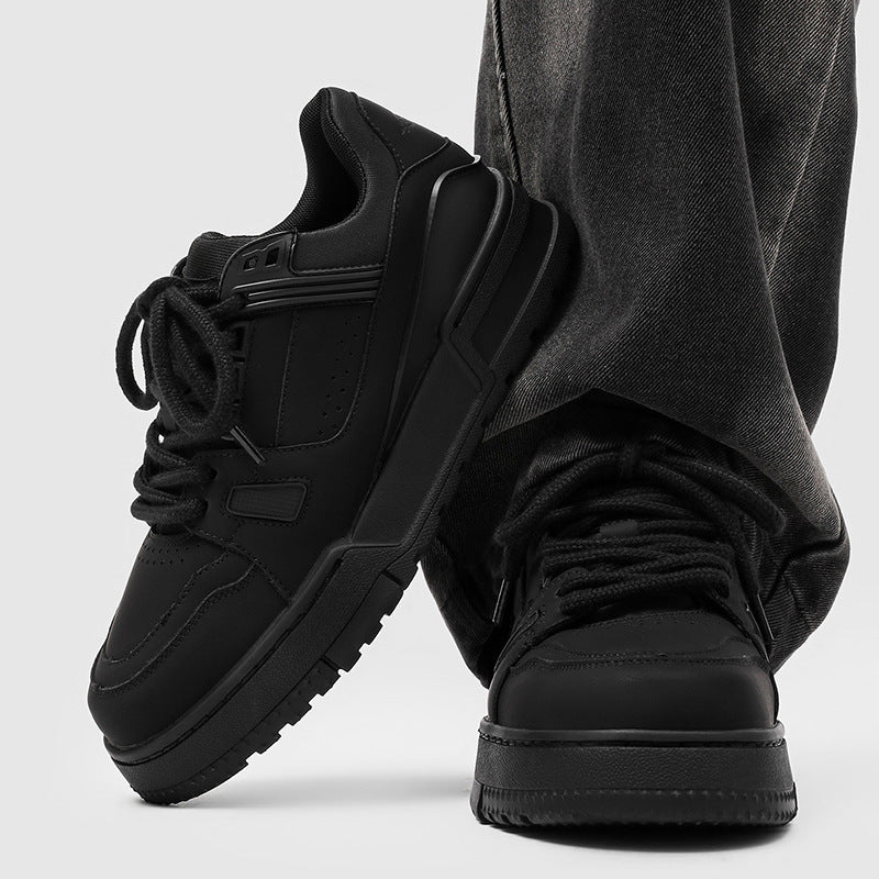 Men's Niche High Street Bread Black Platform Height Men's Board Shoes