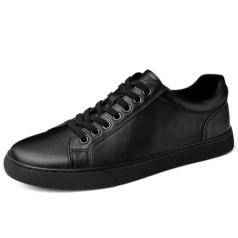 Men's Light Luxury Lace Up Sewing Line Trendy Green Leather Shoes