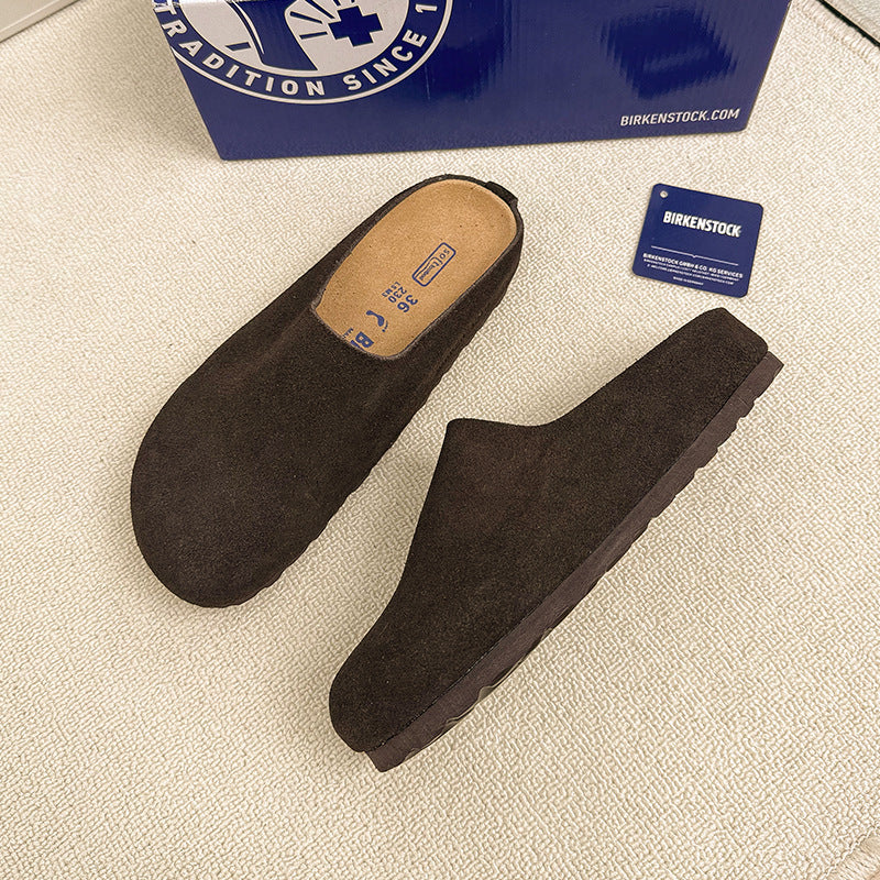 Women's & Men's Genuine Thick Bottom Pedal Toe Cap Thick-soles Slippers