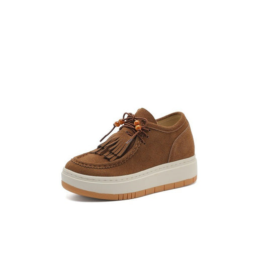 Women's Height Increasing Insole Spring Retro Platform Men's Shoes