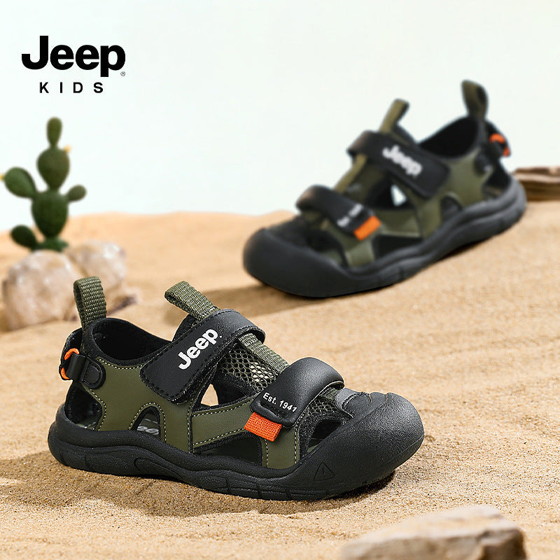Jeep Boys Summer Closed Toe Velcro Soft Bottom Kid's Sandals