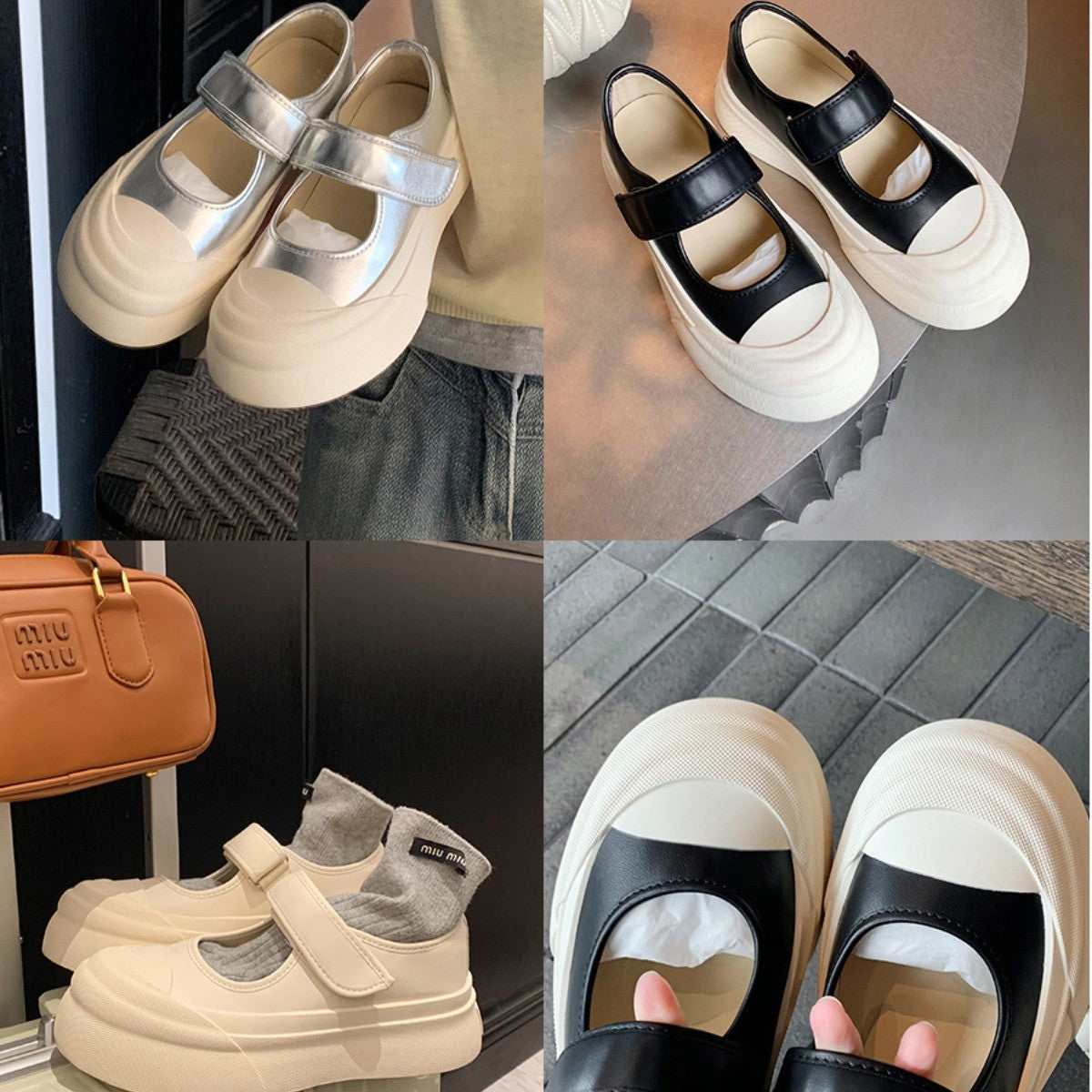 Women's Size To Velcro Big Head Muffin Platform Height Increasing Round Women's Casual Shoes