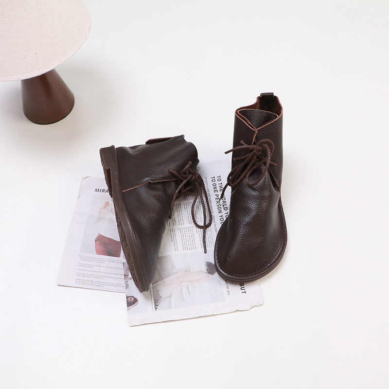 Women's Martin Outdoor Classic Style Round Toe British Women's Leather Boots
